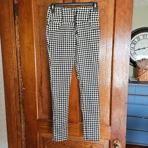 INGNI Girls White & Black Check Skinny Pants Small | 24"  x27" Slim Stretch